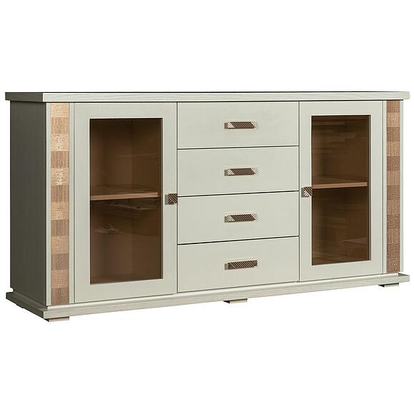 Тумба комбинированная «Тунис» П6.343.0.03 (П343.03Ш), Цвет: Слоновая кость с золочением (Tumba_Tunis_P343-03SH_slonkost_zoloto.jpg) Тумба комбинированная «Тунис» П6.343.0.03 (П343.03Ш)