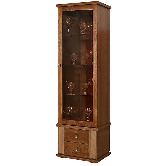 Шкаф с витриной «Тунис» П6.343.0.21 (П343.21-1Ш), Материал: ДСП+шпон, Цвет: Венге c золочением (Venge_s_zolocheniem_Shkaf_s_vitrinoj_Tunis_P343-21SH_-1-1.jpg) Шкаф с витриной «Тунис» П6.343.0.21 (П343.21-1Ш)