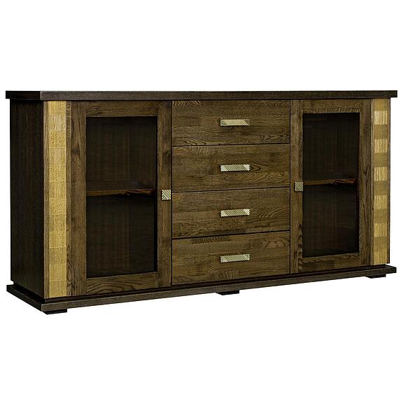 Тумба комбинированная «Тунис» П6.343.0.03 (П343.03Ш), Цвет: Венге c золочением (Venge_s_zolotom_Tumba_kombinirovannaya_Tunis_P343-03SH.jpg) Тумба комбинированная «Тунис» П6.343.0.03 (П343.03Ш)