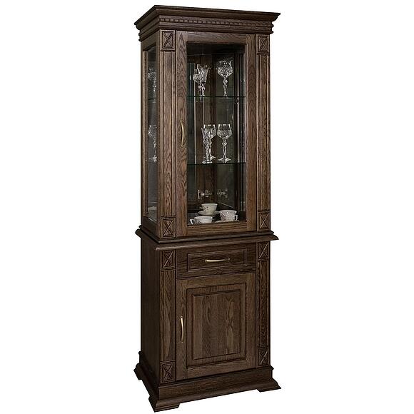 Шкаф комбинированный «Верди Классик» П1.0487.0.34, Материал: массив дуба, Цвет: Табак (Verdi_1z_P487-34z-1.jpg) Шкаф комбинированный «Верди Классик» П1.0487.0.34