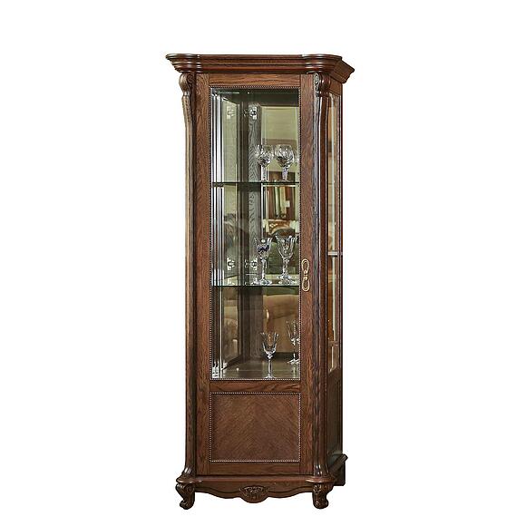 Шкаф-витрина «Алези» П1.350.0.08-01 (П350.08-01), Материал: массив дуба, Цвет: Табак (alezi_p350-08-01.jpg) Шкаф-витрина «Алези» П1.350.0.08-01 (П350.08-01)