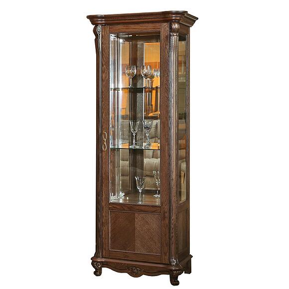 Шкаф-витрина «Алези» П1.350.0.08 (П350.08), Материал: ДСП+шпон, Цвет: Табак (alezi_p350-08_oborot.jpg) Шкаф-витрина «Алези» П1.350.0.08 (П350.08)