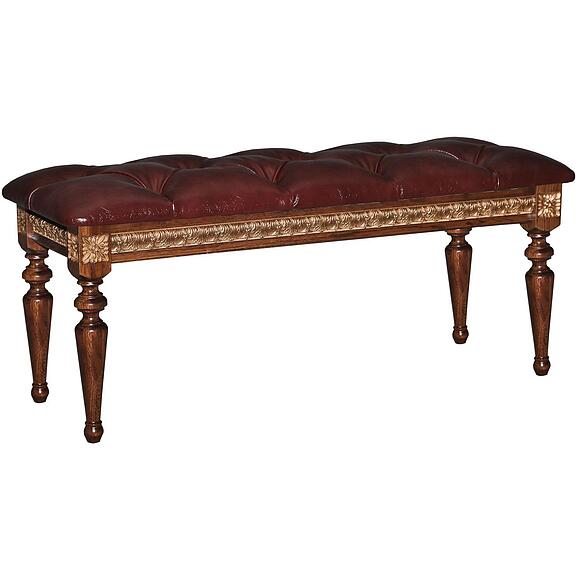 Банкетка «Милана 25» П4.265.1.25(294.25), Материал: натуральная кожа, Цвет: Черешня с золочением (banketka_milana_25_p294_25_chereshnya_zoloto.jpg) Банкетка «Милана 25» П4.265.1.25(294.25)