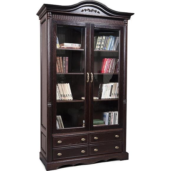 Шкаф книжный 2д «Паола» БМ2.671.2.20(2151), Материал: массив дуба, Цвет: Горячий шоколад (bm-2151_goryach_shokolad.jpg) Шкаф книжный 2д «Паола» БМ2.671.2.20(2151)