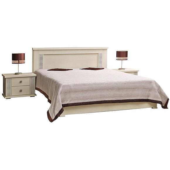 Кровать двойная «Тунис», Материал: ДСП+шпон, Цвет: Слоновая кость с серебром, Спальное место: 2000x1600 мм, Размер: 2088х1724х1045 (krovat_dvoinaya_tunis_p344_05_slon_kost.jpg) Кровать двойная «Тунис»