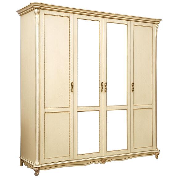 Шкаф для одежды 4д «Алези» П1.350.1.14 (П349.02), Материал: массив дуба, Цвет: Слоновая кость с золочением (shkaf_4-dvern_alezi_p349_02_slon_kost.jpg) Шкаф для одежды 4д «Алези» П1.350.1.14 (П349.02)
