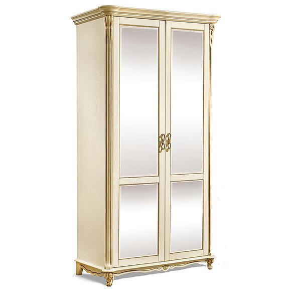 Шкаф для одежды 2д «Алези» П1.350.1.02 (П349.10/1), Материал: массив дуба, Цвет: Слоновая кость с золочением (shkaf_Alezi_34910_slon_kost_s_zol.jpg) Шкаф для одежды 2д «Алези» П1.350.1.02 (П349.10/1)