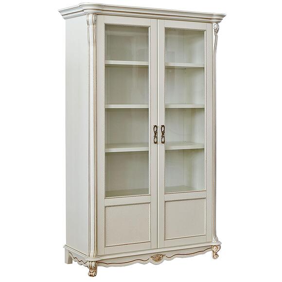 Шкаф 2д «Алези» П1.350.0.25 (П350.25), Материал: массив дуба, Цвет: Слоновая кость с золочением (shkaf_alezi_2-1_p350_25_slon_kost_zoloto.jpg) Шкаф 2д «Алези» П1.350.0.25 (П350.25)