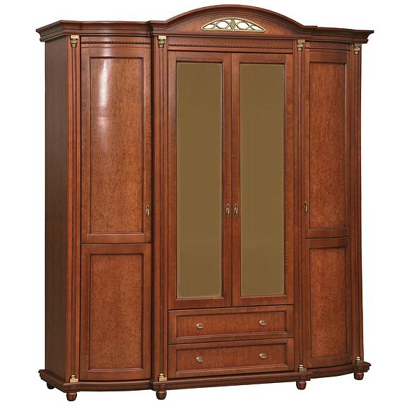 Шкаф для одежды 4д «Валенсия Классик» П3.0589.1.11, Материал: массив березы, Цвет: Каштан (shkaf_dlya_odejdy_valensiya_4_p254_11_r46_patinir-1-2.jpg) Шкаф для одежды 4д «Валенсия Классик» П3.0589.1.11