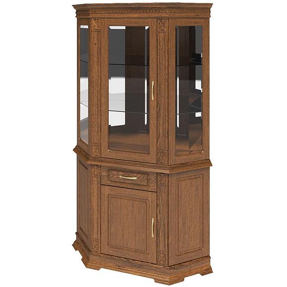 Шкаф комбинированный угловой «Верди Классик» П1.0487.0.18-01, Материал: массив дуба, Цвет: Черешня (shkaf_kombinir_verdi_1uz_p487_18z-01_chereshnya5c7791f06a5eb-1.jpg) Шкаф комбинированный угловой «Верди Классик» П1.0487.0.18-01