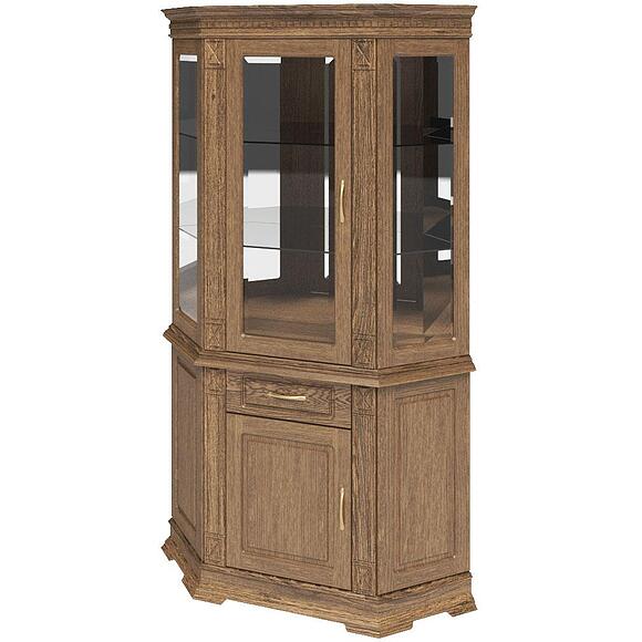 Шкаф комбинированный угловой «Верди Классик» П1.0487.0.18-01, Материал: массив дуба, Цвет: Дуб рустикаль (shkaf_kombinir_verdi_1uz_p487_18z-01_dub_rustikal-1.jpg) Шкаф комбинированный угловой «Верди Классик» П1.0487.0.18-01