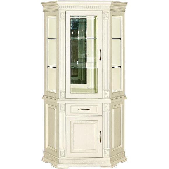 Шкаф комбинированный угловой «Верди Классик» П1.0487.0.18-01, Материал: массив дуба, Цвет: Слоновая кость (shkaf_kombinir_verdi_1uz_p487_18z-01_slon_kost-1.jpg) Шкаф комбинированный угловой «Верди Классик» П1.0487.0.18-01