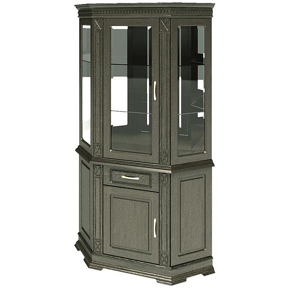 Шкаф комбинированный угловой «Верди Классик» П1.0487.0.18-01, Материал: массив дуба, Цвет: Венге (shkaf_kombinir_verdi_1uz_p487_18z-01_venge-1.jpg) Шкаф комбинированный угловой «Верди Классик» П1.0487.0.18-01