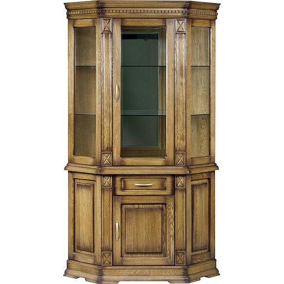 Шкаф комбинированный угловой «Верди Классик» П1.0487.0.18, Материал: массив дуба, Цвет: Дуб рустикаль с патинированием (shkaf_kombinir_verdi_1uz_p487_18z_dub_rustikal_patinir-2.jpg) Шкаф комбинированный угловой «Верди Классик» П1.0487.0.18