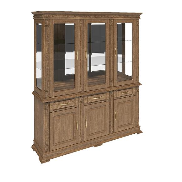 Шкаф комбинированный 3д «Верди Классик» П1.0487.0.20, Материал: массив дуба, Цвет: Дуб рустикаль (shkaf_kombinir_verdi_3z_p487_20z_dub_rustikal5c7d276057ee4-1.jpg) Шкаф комбинированный 3д «Верди Классик» П1.0487.0.20