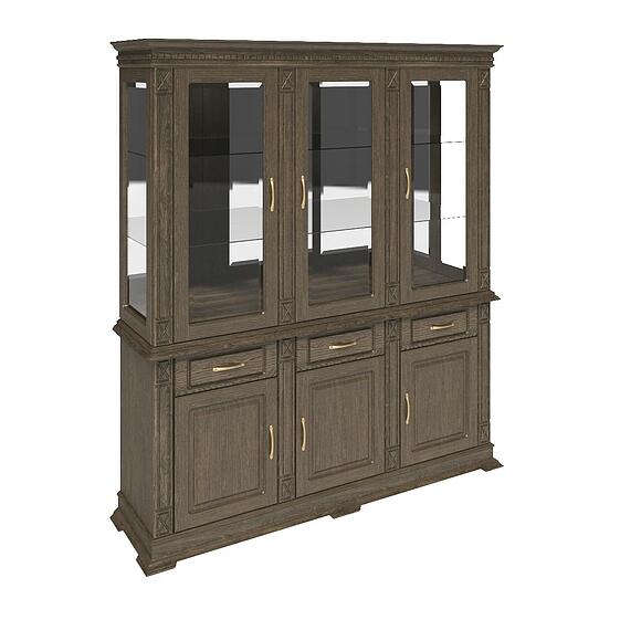 Шкаф комбинированный 3д «Верди Классик» П1.0487.0.20, Материал: массив дуба, Цвет: Табак (shkaf_kombinir_verdi_3z_p487_20z_tabak5c7d2798c476a-1.jpg) Шкаф комбинированный 3д «Верди Классик» П1.0487.0.20