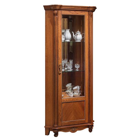 Шкаф с витриной «Алези» П1.350.0.13 (П350.13), Материал: массив дуба, Цвет: Античная бронза (shkaf_s_vitrinoi_alezi_10_p350_13_antichnaya_bronza.jpg) Шкаф с витриной «Алези» П1.350.0.13 (П350.13)