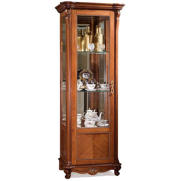 Шкаф-витрина «Алези» П1.350.0.08-01 (П350.08-01), Материал: массив дуба, Цвет: Античная бронза (shkaf_s_vitrinoi_alezi_8_p350_08-1_antichnaya_bronza.jpg) Шкаф-витрина «Алези» П1.350.0.08-01 (П350.08-01)