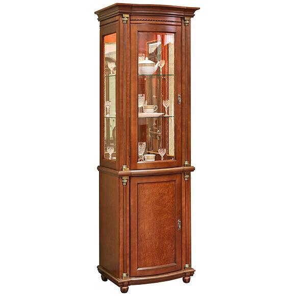 Шкаф комбинированный «Валенсия Классик» П3.0589.0.01-01, Материал: массив березы, Цвет: Каштан (shkaf_s_vitrinoi_valensiya_1-1z_p244_14_1_r46_patinir-1-3.jpg) Шкаф комбинированный «Валенсия Классик» П3.0589.0.01-01