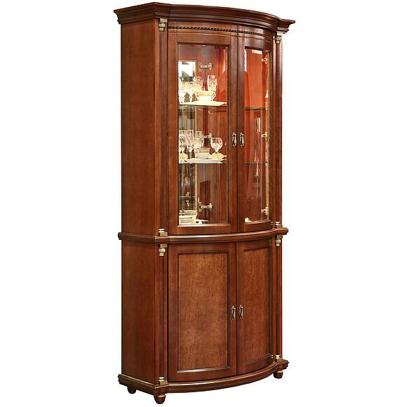 Шкаф комбинированный 2д «Валенсия Классик» П3.0589.0.02, Материал: массив березы, Цвет: Каштан (shkaf_s_vitrinoi_valensiya_2z_p244_15_r46_patinir-2.jpg) Шкаф комбинированный 2д «Валенсия Классик» П3.0589.0.02