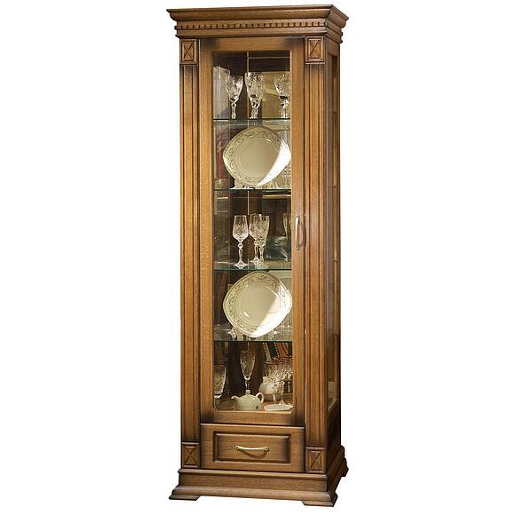 Шкаф-витрина «Верди Классик» П1.0487.0.11-01, Материал: массив дуба, Цвет: Дуб рустикаль с патинированием (shkaf_s_vitrinoi_verdi_1z_p487_11z-01_dub_rustikal_patinir_2-1-1.jpg) Шкаф-витрина «Верди Классик» П1.0487.0.11-01