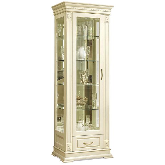 Шкаф-витрина «Верди Классик» П1.0487.0.11-01, Материал: массив дуба, Цвет: Слоновая кость (shkaf_s_vitrinoi_verdi_1z_p487_11z-01_slon_kost-1-1.jpg) Шкаф-витрина «Верди Классик» П1.0487.0.11-01