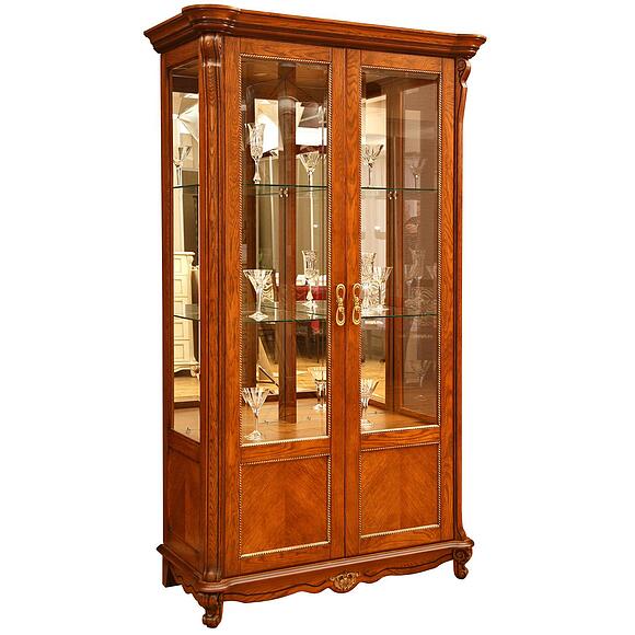 Шкаф с витриной «Алези» П1.350.0.19 (П350.19), Материал: массив дуба, Цвет: Античная бронза (shkaf_s_vitrinoy_alezi_2_p350_19_antich_bronza.jpg) Шкаф с витриной «Алези» П1.350.0.19 (П350.19)