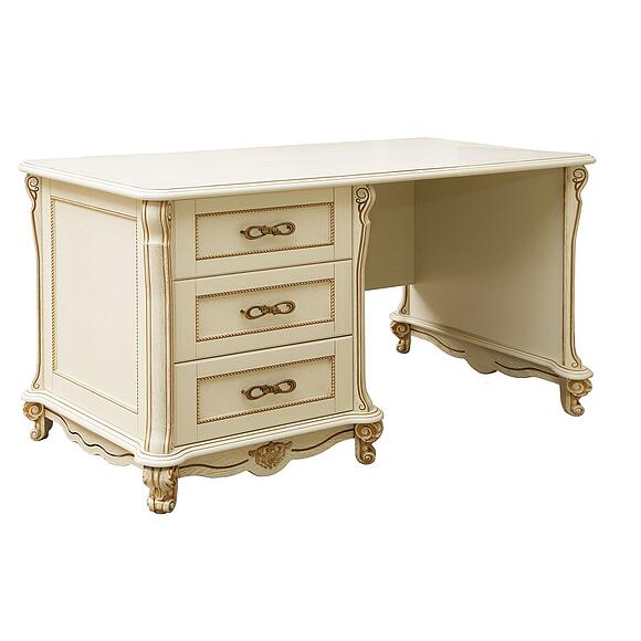 Стол письменный «Алези» П1.350.2.07-01 (П395.07-01), Материал: массив дуба, Цвет: Слоновая кость с золочением (stol_alezi_395_07-01_-kopiya.jpg) Стол письменный «Алези» П1.350.2.07-01 (П395.07-01)