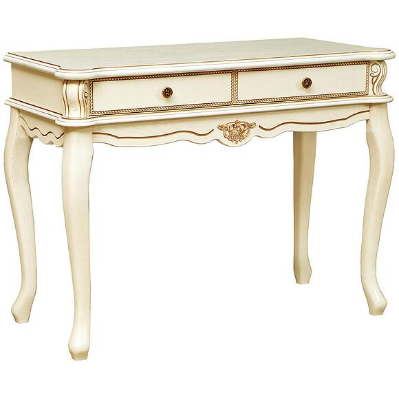 Стол туалетный «Алези» П1.350.1.19 (П349.19), Материал: массив дуба, Цвет: Слоновая кость с золочением (stol_tualet_alezi_p349_19_slon_kost.jpg) Стол туалетный «Алези» П1.350.1.19 (П349.19)