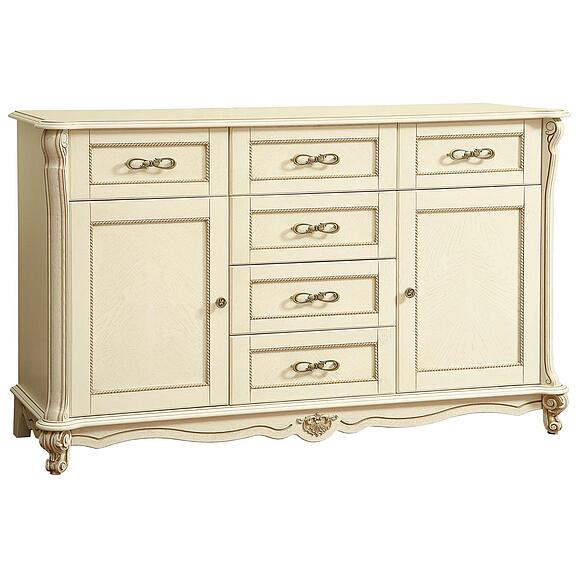 Тумба «Алези» П1.350.0.03 (П350.03), Материал: массив дуба, Цвет: Слоновая кость с золочением (tumba_alezi_3_p350_03_slon_kost.jpg) Тумба «Алези» П1.350.0.03 (П350.03)