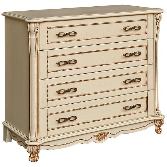 Комод «Алези» П1.350.1.22 (П349.04), Цвет: Слоновая кость с золочением (tumba_alezi_p349_04_slon_kost.jpg) Комод «Алези» П1.350.1.22 (П349.04)