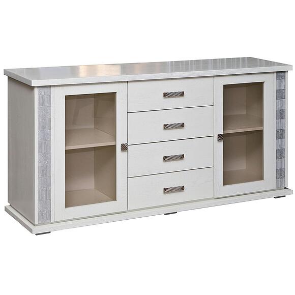 Тумба комбинированная «Тунис» П6.343.0.03 (П343.03Ш), Цвет: Слоновая кость с серебром (tumba_kombinir_tunis_p343_03sh_slon_kost.jpg) Тумба комбинированная «Тунис» П6.343.0.03 (П343.03Ш)