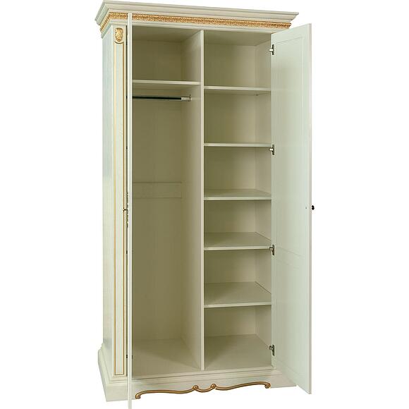 Шкаф «Милана 10» П4.265.1.10(294.10), Материал: массив дуба, Цвет: Слоновая кость с золочением