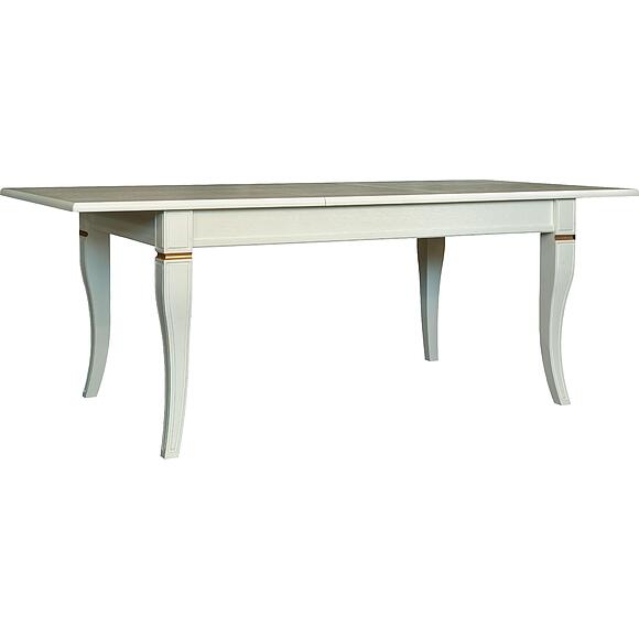 Стол обеденный «Кинг» П4.193.4.03 (П613.03), Материал: массив дуба, Цвет: Слоновая кость с золочением