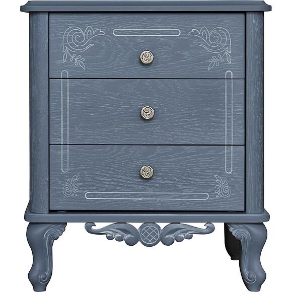 Тумба прикроватная «Флорентина» БМ2.851.1.30(2674), Материал: МДФ, облицованная шпоном дуба, Цвет: голубой агат