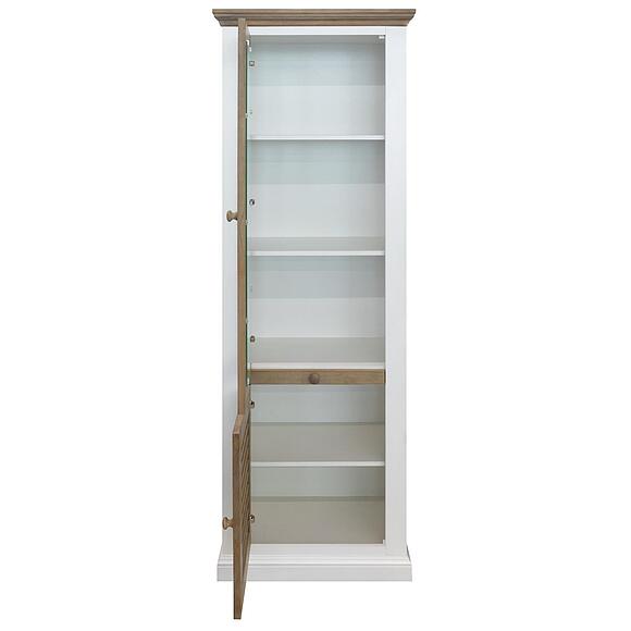 Шкаф с витриной «Мейсон» БМ2.861.0.05-01(2685-01), Материал: массив сосны, Цвет: белый воск + темпо