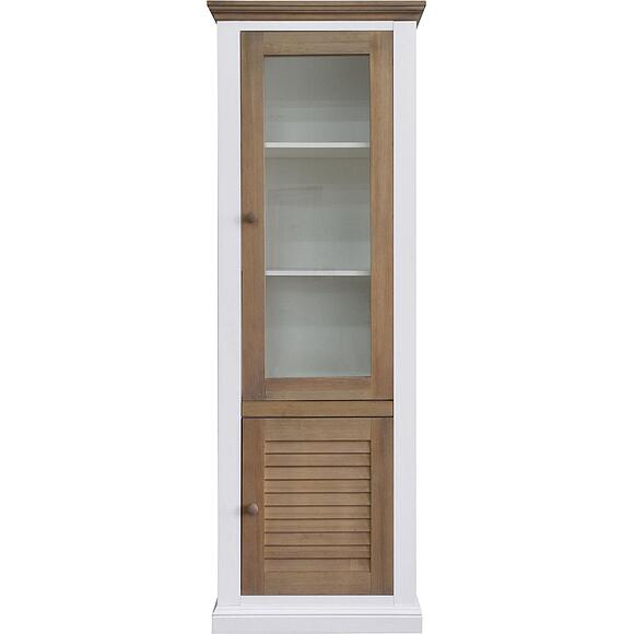 Шкаф с витриной «Мейсон» БМ2.861.0.05(2685), Материал: массив сосны, Цвет: белый воск + темпо