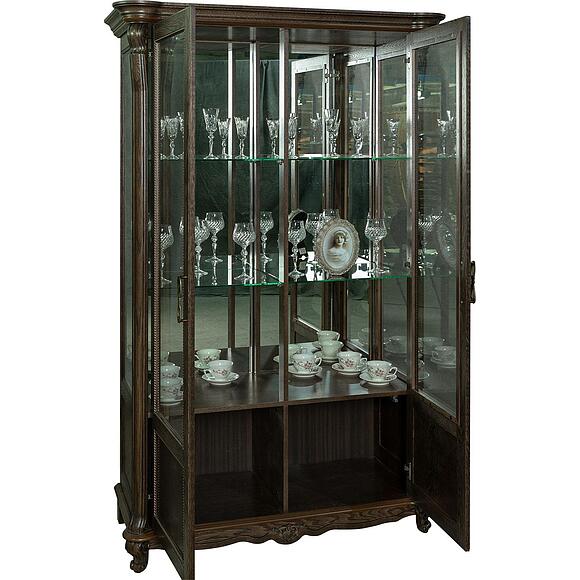 Шкаф с витриной «Алези» П1.350.0.19 (П350.19), Материал: массив дуба, Цвет: Табак (Shkaf_s_vetrina_Alezi_2_P350-19__tabak_.jpg) Шкаф с витриной «Алези» П1.350.0.19 (П350.19), Материал: массив дуба, Цвет: Табак