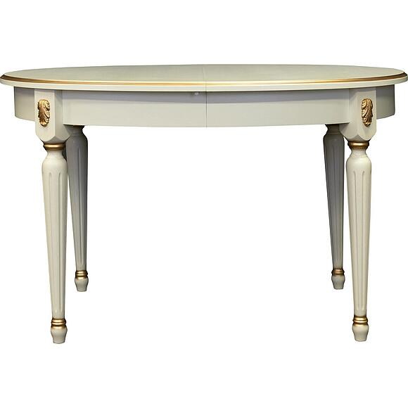 Стол «Милана 14» П4.265.0.28(323.02), Материал: массив дуба, Цвет: Слоновая кость с золочением