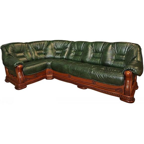 Угловой диван «Консул 2020/2020(-С)» (3mL/R901R/L), Материал: натуральная кожа, Цвет: Черешня, Группа ткани: 120 группа