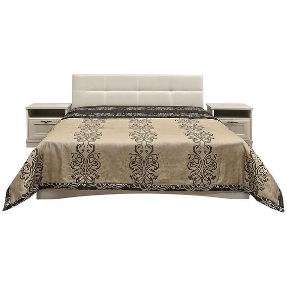 Кровать двойная с мягким изголовьем «Турин», Материал: ЛДСП, Цвет: Сосна карелия, Спальное место: 2000х1600 мм, Размер: 2211×1678×898