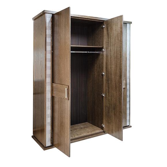 Шкаф для одежды «Тунис» П6.343.1.01 (П344.01/1), Материал: массив дуба, Цвет: Венге с серебром (Shkaf_dlya_odezhdy_Tunis_P344-01-1_Venge_s_serebrom__--.jpg) Шкаф для одежды «Тунис» П6.343.1.01 (П344.01/1), Материал: массив дуба, Цвет: Венге с серебром