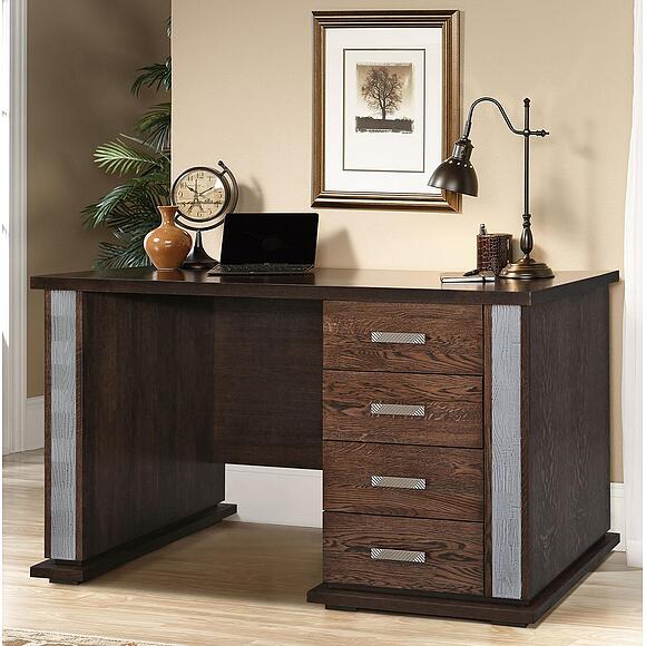 Стол письменный «Тунис» П6.343.2.25 (П343.25-1Ш), Материал: ДСП+шпон, Цвет: Венге с серебром (Tunis_P343-25-1sh_Venge-s-serebrom5d272c49afce7-1.jpg) Стол письменный «Тунис» П6.343.2.25 (П343.25-1Ш), Материал: ДСП+шпон, Цвет: Венге с серебром