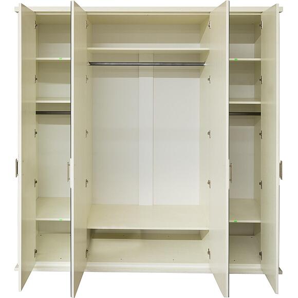 Шкаф для одежды «Тунис» П6.343.1.09 (П344.09/1), Материал: массив дуба, Цвет: Слоновая кость с серебром