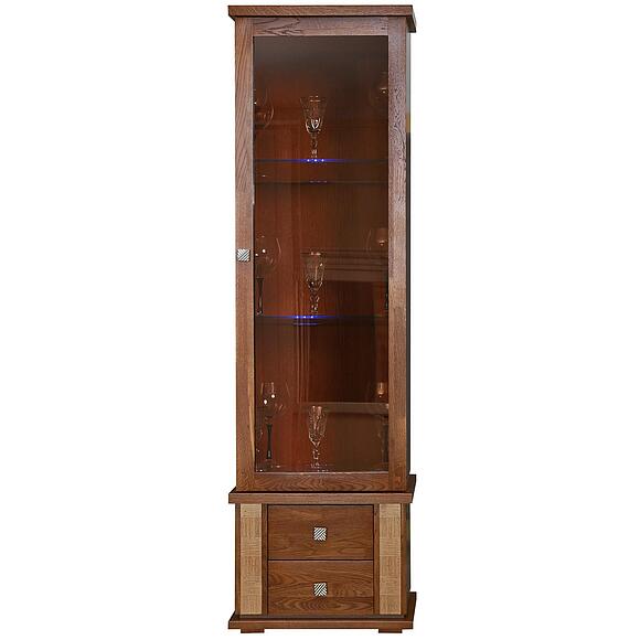 Шкаф с витриной «Тунис» П6.343.0.21 (П343.21-1Ш), Материал: ДСП+шпон, Цвет: Венге c золочением (Venge_s_zolocheniem_Shkaf_s_vitrinoj_Tunis_P343-21SH-1.jpg) Шкаф с витриной «Тунис» П6.343.0.21 (П343.21-1Ш), Материал: ДСП+шпон, Цвет: Венге c золочением