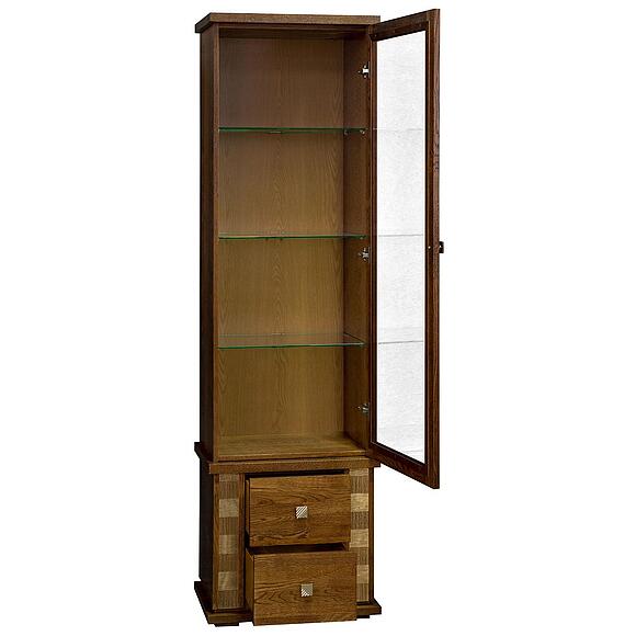 Шкаф с витриной «Тунис» П6.343.0.21 (П343.21-1Ш), Материал: ДСП+шпон, Цвет: Черешня с золочением (Shkaf_Tunis_P343-21SH_chereshnya_zoloto__-1.jpg) Шкаф с витриной «Тунис» П6.343.0.21 (П343.21-1Ш), Материал: ДСП+шпон, Цвет: Черешня с золочением