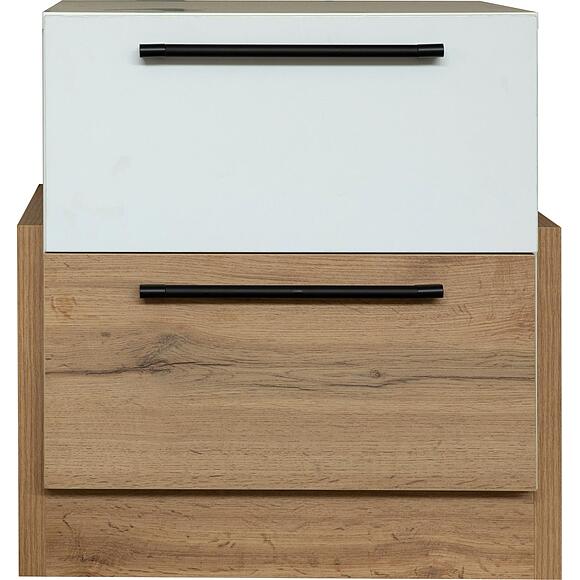 Тумба прикроватная «Гвиана» П631.04 (Белый + дуб вотан), Цвет: Дуб Вотан + белый