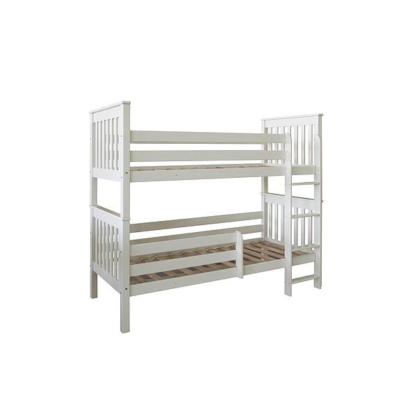 Кровать двухъярусная «Алиса», Материал: массив березы, Цвет: Слоновая кость, Спальное место: 2000x900 мм, Размер: 2060х1130х1750