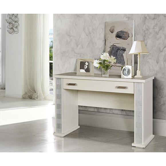 Стол туалетный «Тунис» П6.343.1.07 (П344.07), Материал: ДСП+шпон, Цвет: Слоновая кость с серебром