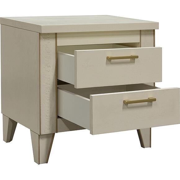 Тумба прикроватная «Амадей» П6.635.1.04, Материал: массив дуба, Цвет: Античная темпера с золочением